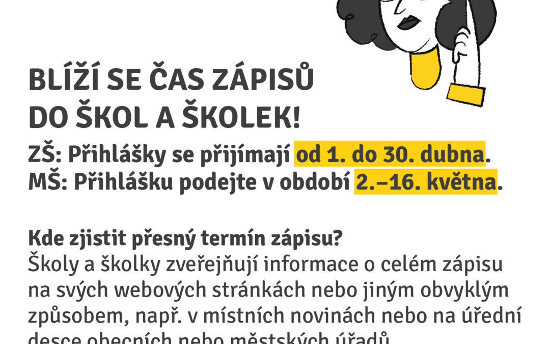 Do školy se Spoluškolou: informační kampaň přinesla informace k zápisům do mateřských i základních škol
